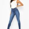 Power Stretch Skinny Jeans Mit Super Hohem Bund -Mode für Sie Geschäft dzz06284 mid20blue xl