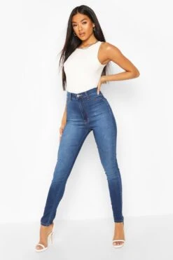 Power Stretch Skinny Jeans Mit Super Hohem Bund