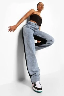 Colorblock Boyfriend-Jeans Mit Acid-Waschung -Mode für Sie Geschäft fzz02520 ice20blue xl 2