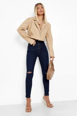 Jeggings Mit Riss Am Knie -Mode für Sie Geschäft fzz06555 dark20blue xl 2