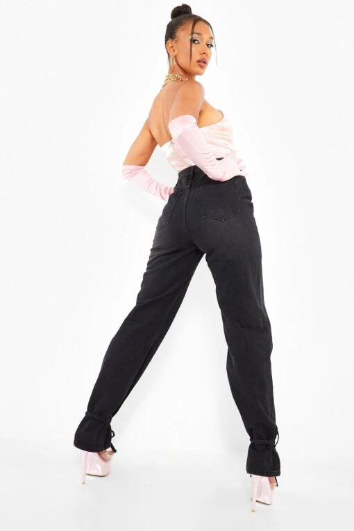 Straight Leg Jeans Mit Knöchelbindung -Mode für Sie Geschäft fzz06563 washed20black xl