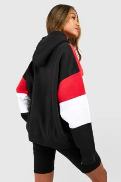 Colorblock Hoodie Mit Woman-Print -Mode für Sie Geschäft fzz06622 black xl 1