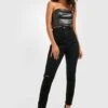 Disco-Jeans Mit Hohem Bund Und Riss Am Knie -Mode für Sie Geschäft fzz11488 black xl