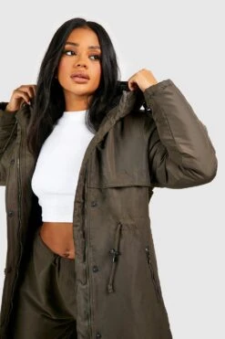 Langer Gepolsterter Parka -Mode für Sie Geschäft fzz12557 khaki xl 3