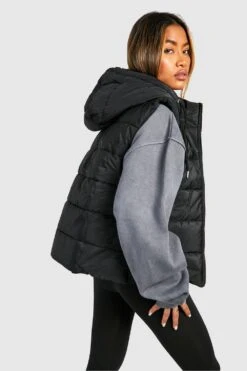 Gepolsterte Weste Mit Kapuze -Mode für Sie Geschäft fzz13313 black xl 1