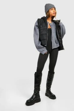 Gepolsterte Weste Mit Kapuze -Mode für Sie Geschäft fzz13313 black xl 2