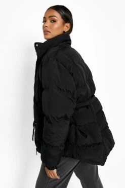 Steppjacke Mit Gürtel-Detail -Mode für Sie Geschäft fzz16006 black xl 1