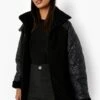 Oversize Teddyjacke Mit Gesteppten Ärmeln -Mode für Sie Geschäft fzz16083 black xl