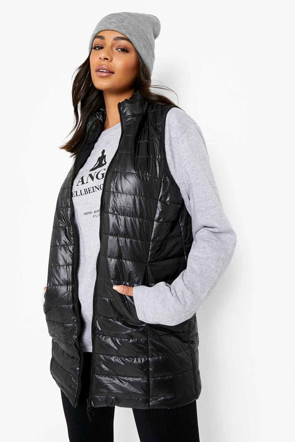 Glänzende Midi-Weste 3 Glänzende Midi-Weste