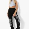 Jogginghose Mit Grafitti-Print -Mode für Sie Geschäft fzz21663 black xl