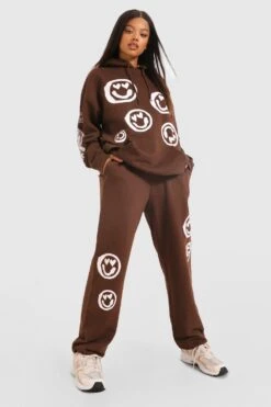 Oversize Jogginghose Mit Smiley-Print