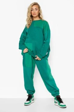 Grüne Colorblock Patchwork Jogginghose -Mode für Sie Geschäft fzz32371 green xl 2