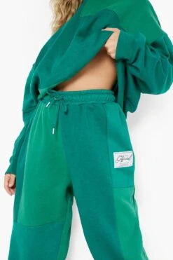 Grüne Colorblock Patchwork Jogginghose -Mode für Sie Geschäft fzz32371 green xl 3