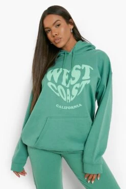 Oversize Hoodie Mit West Coast Herz-Print