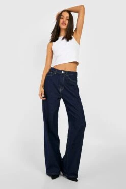 Basics Weite Jeans Mit Hohem Bund -Mode für Sie Geschäft fzz34990 indigo xl 2