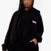 Oversize Official Fleece-Hoodie -Mode für Sie Geschäft fzz35956 black xl
