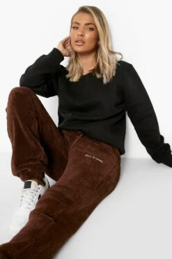 Teddy-Fleece Jogginghose -Mode für Sie Geschäft fzz36463 chocolate xl 2