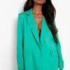 Asymmetrischer Blazer -Mode für Sie Geschäft fzz38442 bright20green xl