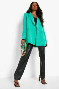 Asymmetrischer Blazer -Mode für Sie Geschäft fzz38442 bright20green xl 2
