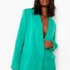 Einreihiger Oversize Blazer -Mode für Sie Geschäft fzz38758 emerald xl