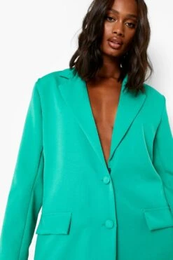 Einreihiger Oversize Blazer -Mode für Sie Geschäft fzz38758 emerald xl 3