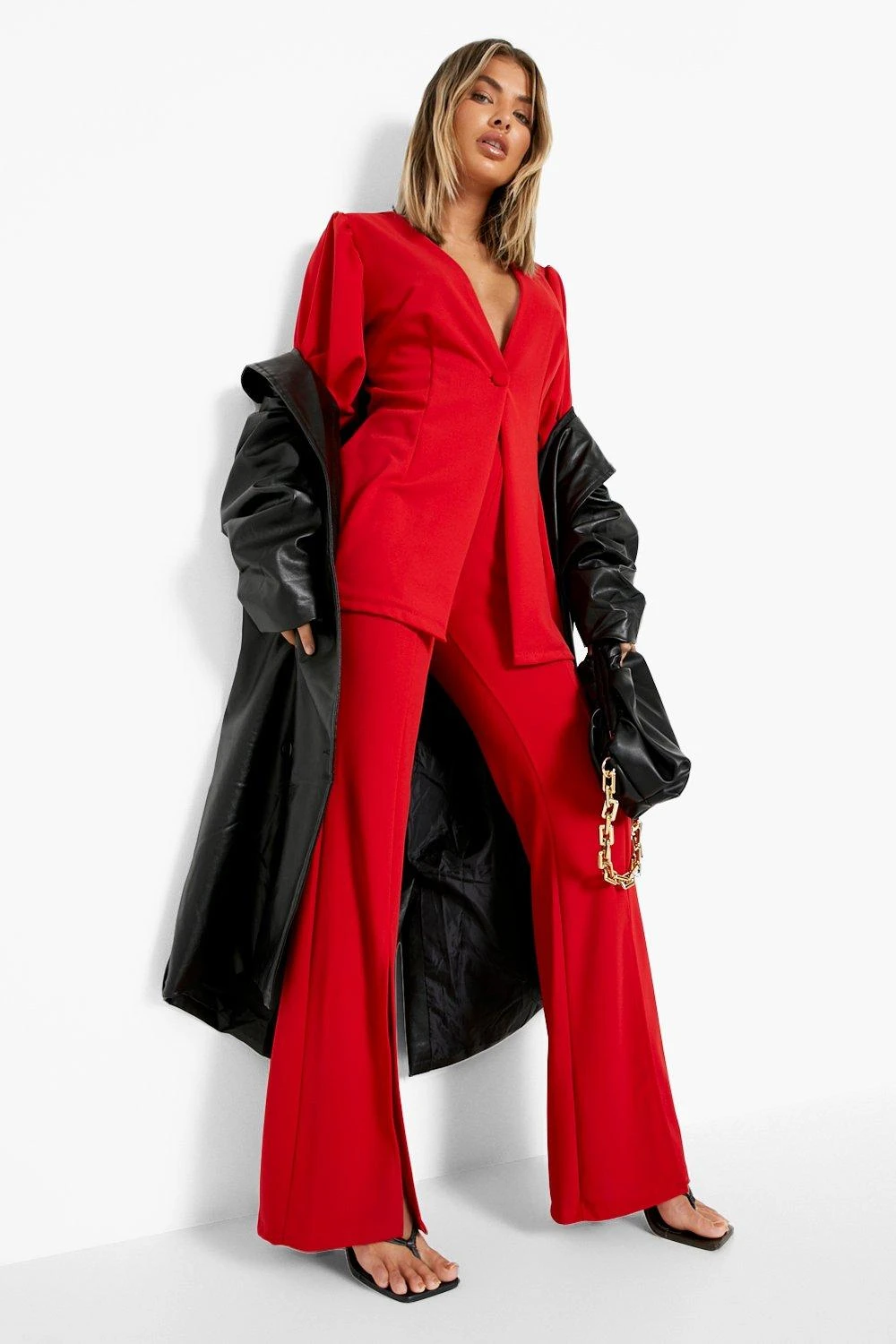 Blazer Mit Volumenärmeln Und Tiefem Ausschnitt 5 Blazer Mit Volumenärmeln Und Tiefem Ausschnitt – Bild 3