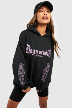Oversize Hoodie Mit Dsgn Studio Gothic Print -Mode für Sie Geschäft fzz39356 black xl 3