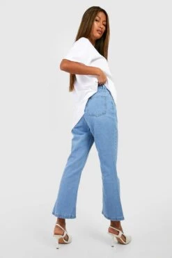 Basics Schlagjeans Mit Hohem Bund -Mode für Sie Geschäft fzz40485 light20wash xl 1