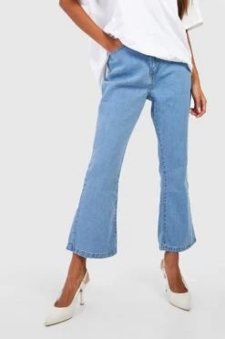 Basics Schlagjeans Mit Hohem Bund -Mode für Sie Geschäft fzz40485 light20wash xl 3