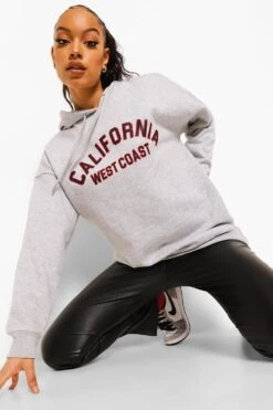 Oversized Hoodie Mit California Slogan