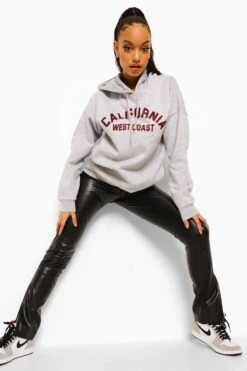 Oversized Hoodie Mit California Slogan -Mode für Sie Geschäft fzz43370 grey20marl xl 2