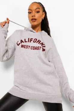 Oversized Hoodie Mit California Slogan -Mode für Sie Geschäft fzz43370 grey20marl xl 3