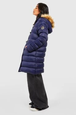 Gesteppter Parka Mit Kapuze Aus Fellimitat -Mode für Sie Geschäft fzz76955 navy xl 2