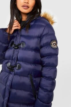 Gesteppter Parka Mit Kapuze Aus Fellimitat -Mode für Sie Geschäft fzz76955 navy xl 3