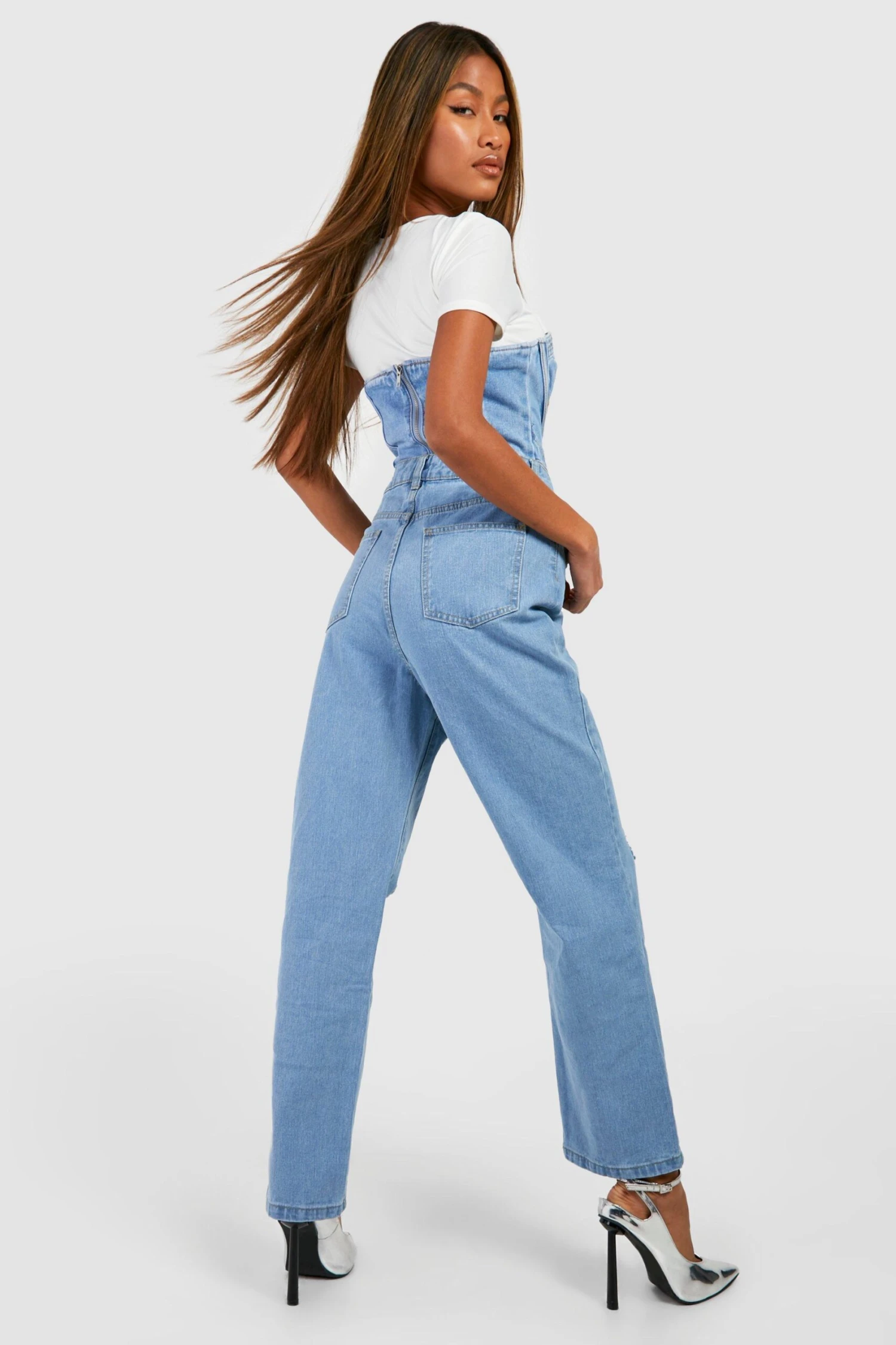 Zerrissene Jeans Mit Geradem Bein Und Hohem Bund 4 Zerrissene Jeans Mit Geradem Bein Und Hohem Bund – Bild 2