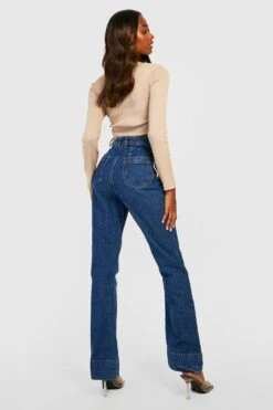 Schlagjeans Mit Weitem Bein -Mode für Sie Geschäft gzz02255 mid20blue xl 1