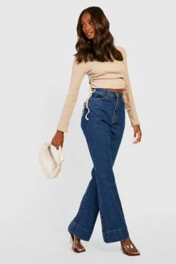 Schlagjeans Mit Weitem Bein -Mode für Sie Geschäft gzz02255 mid20blue xl 2