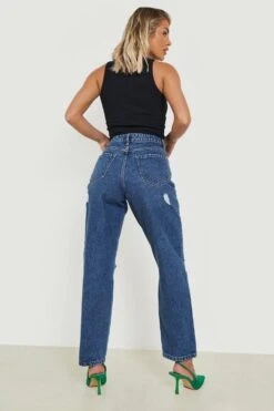 Zerrissene Mom-Jeans -Mode für Sie Geschäft gzz02259 mid20blue xl 1