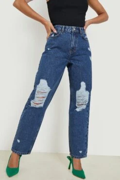 Zerrissene Mom-Jeans -Mode für Sie Geschäft gzz02259 mid20blue xl 3