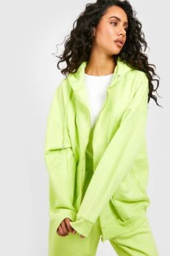 Oversize Hoodie Aus REEL Baumwolle Mit Reißverschluss -Mode für Sie Geschäft gzz02905 lime xl 2