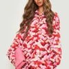 Florales Oversize Hemd -Mode für Sie Geschäft gzz03081 red xl