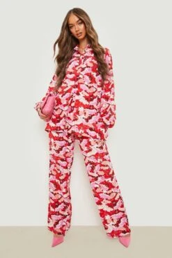 Florales Oversize Hemd -Mode für Sie Geschäft gzz03081 red xl 2