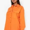 Oversize Hemd Aus Baumwolle Mit Utility-Taschen -Mode für Sie Geschäft gzz03777 orange xl