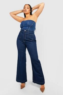 Plus Jeans Mit Weitem Bein -Mode für Sie Geschäft gzz04585 dark20blue xl 2