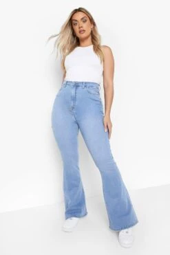 Plus Schlagjeans Aus Stretch-Denim -Mode für Sie Geschäft gzz04632 light20wash xl 2