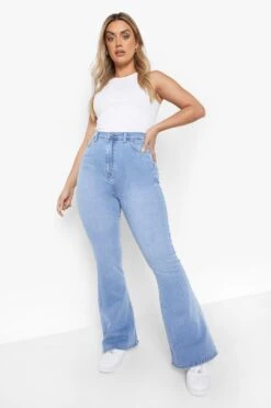 Plus Schlagjeans Aus Stretch-Denim -Mode für Sie Geschäft gzz04632 light20wash xl 3