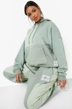Oversize Colorblock Hoodie -Mode für Sie Geschäft gzz06550 sage xl 3