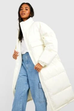 Hochglänzende Oversize Steppjacke -Mode für Sie Geschäft gzz09193 white xl 2