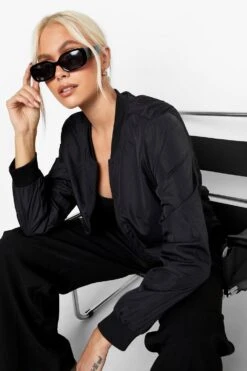 Oversize Bomberjacke -Mode für Sie Geschäft gzz09810 black xl 3