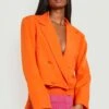 Kurzer Zweireihiger Blazer -Mode für Sie Geschäft gzz11433 orange xl
